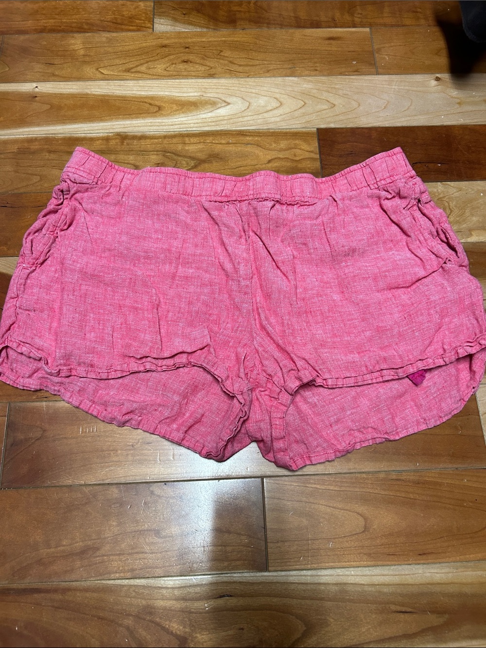 Vineyard Vines Pink Athletic Linen-Style Ruffle Hem Shorts